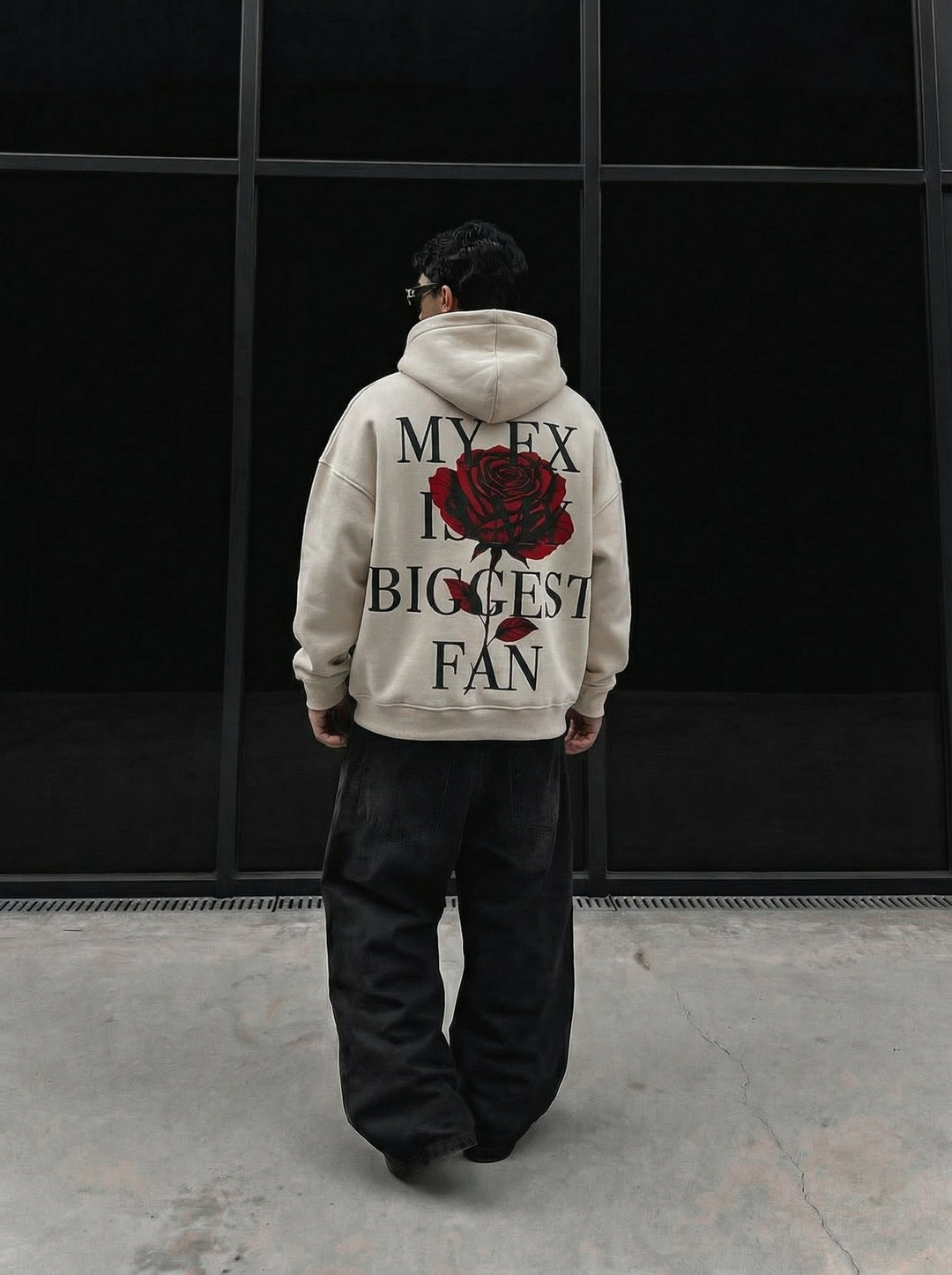Oversize “EX” Hoodie - Beżowy