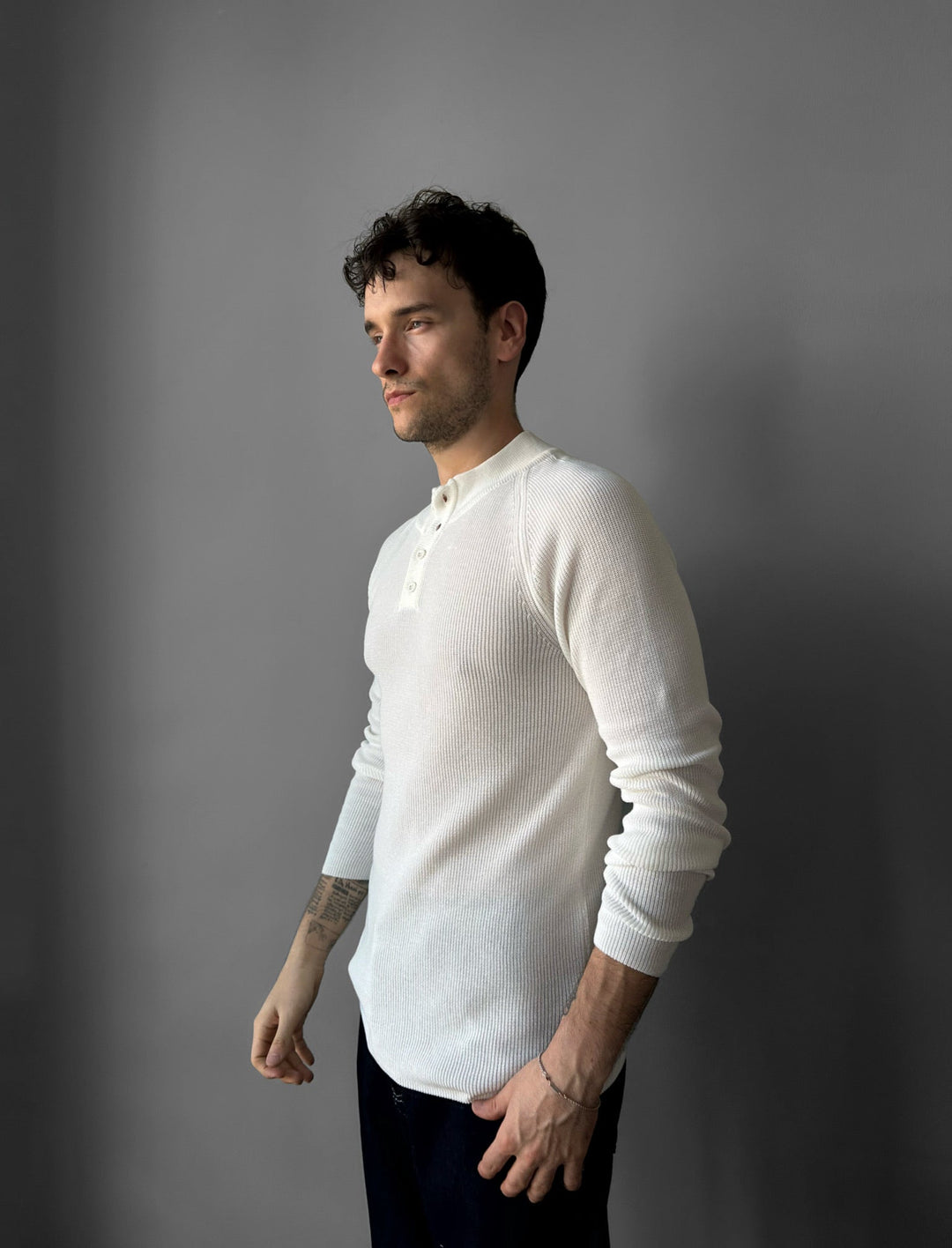 Sweter Slim Fit - Ecru