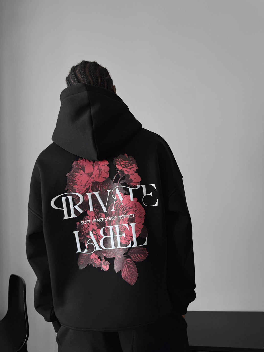 Oversize Hoodie z Prywatną Metką - Czarny