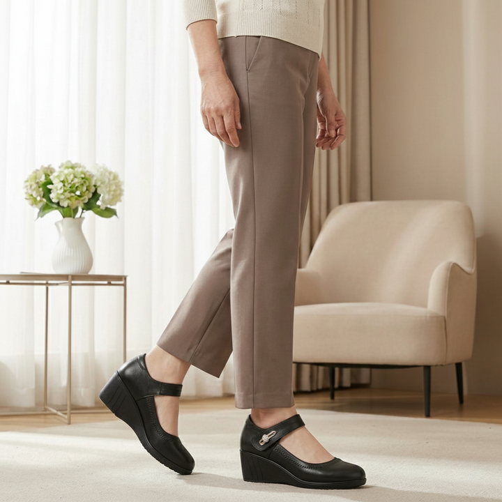 Elegancki średni-obcas komfort buty