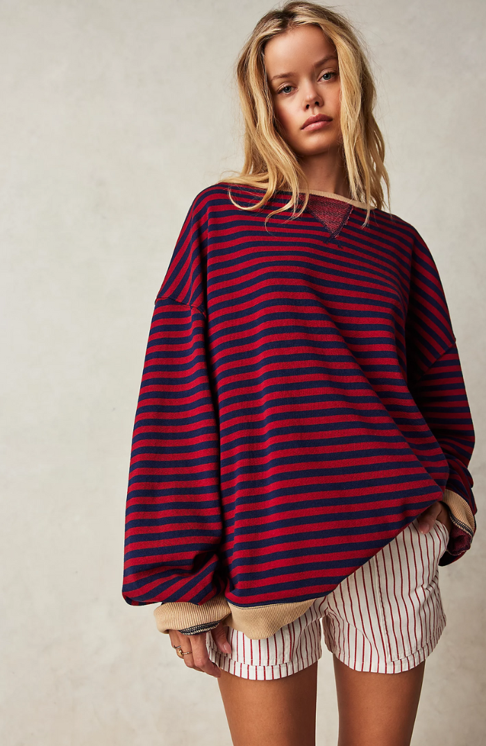 W paski Round-Neck sweter