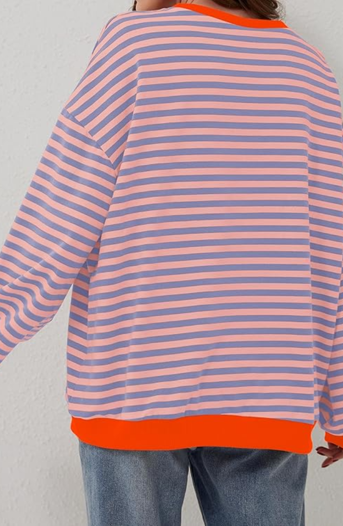 W paski Round-Neck sweter