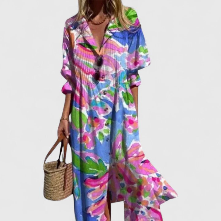 Elegancki Multicolor boho sukienka
