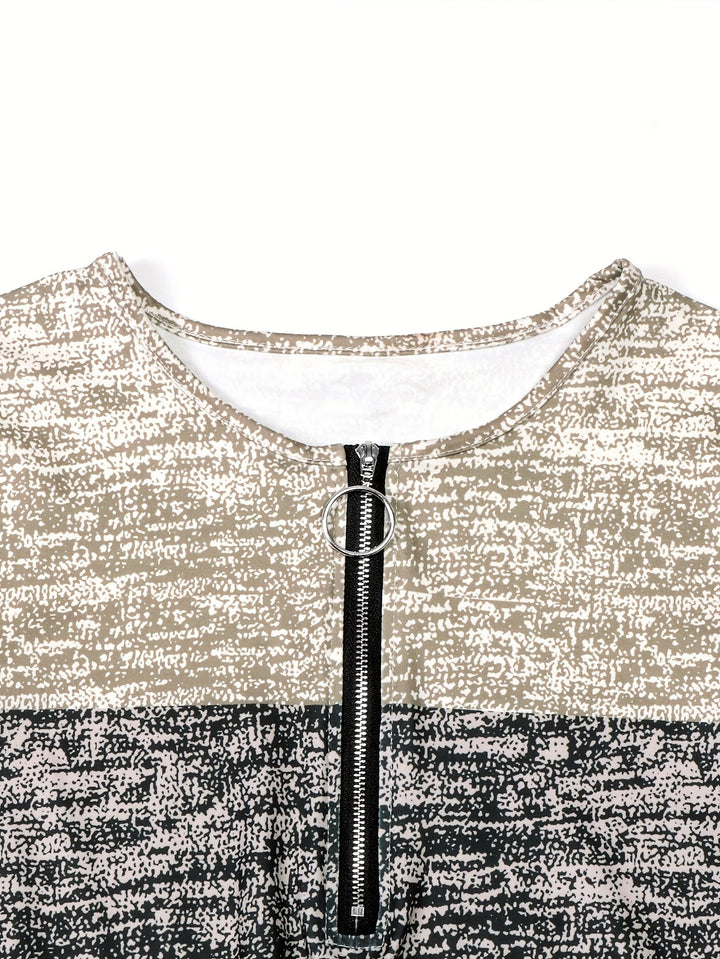 Colorblock zamek 1/4 top