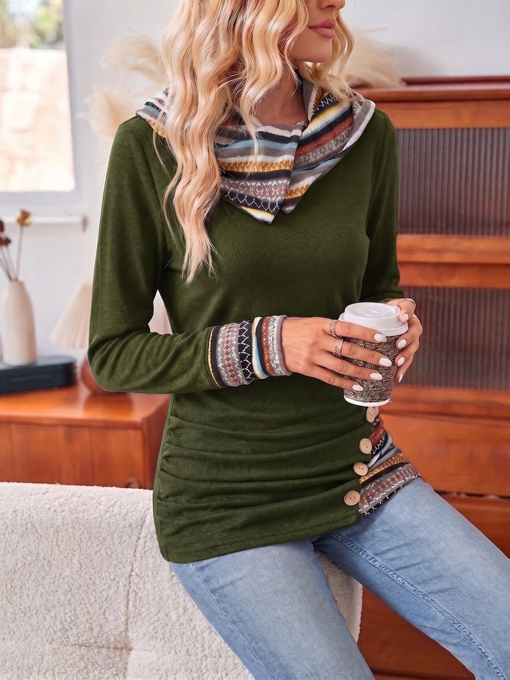 Wzorzysty Patchwork bluza z kapturem