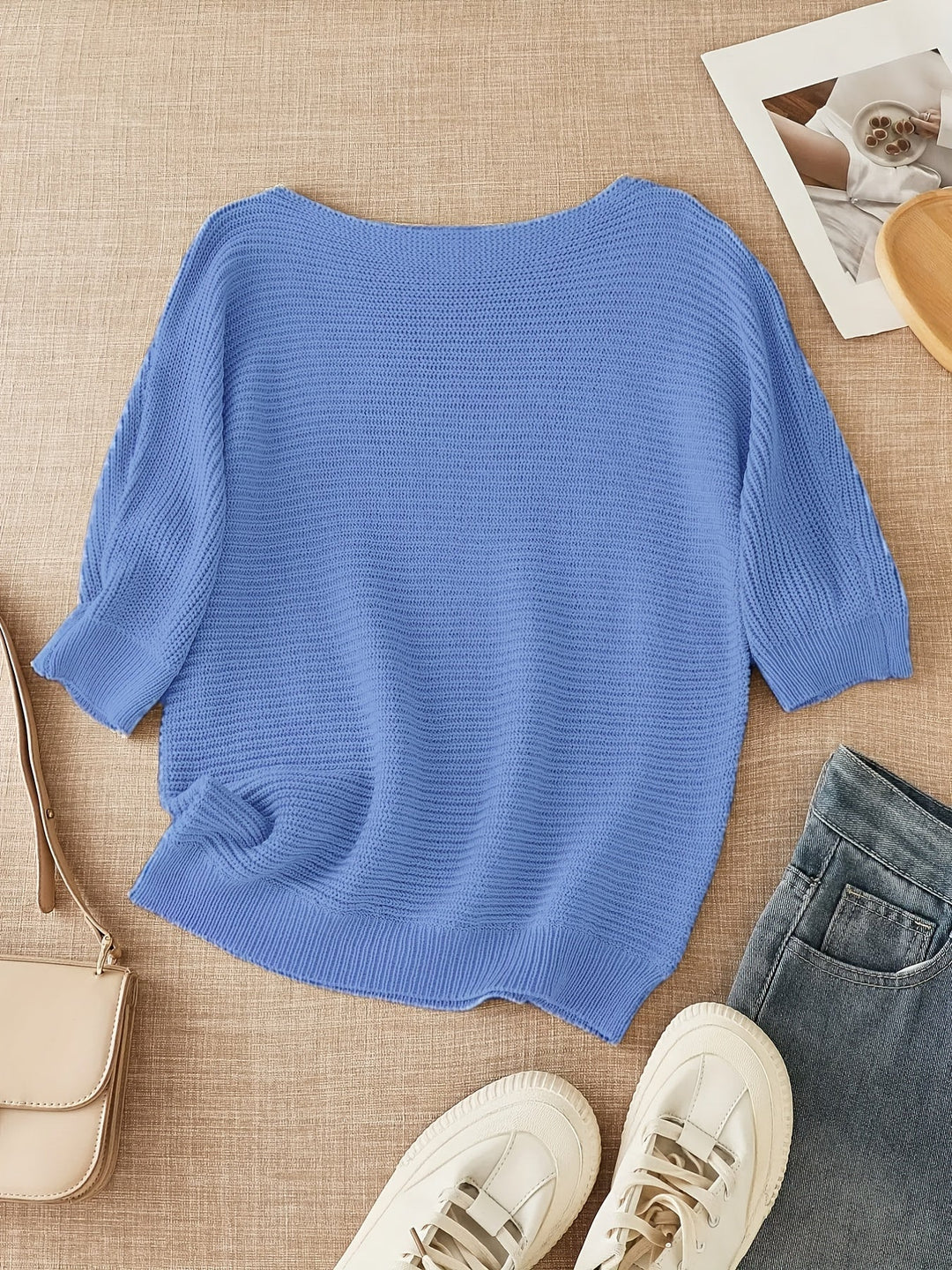 Swobodny otwarty-dzianina sweter