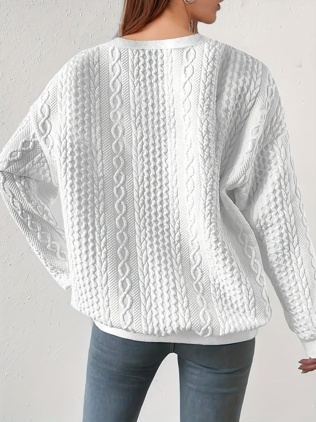 Fakturowany warkoczowy splot bluza