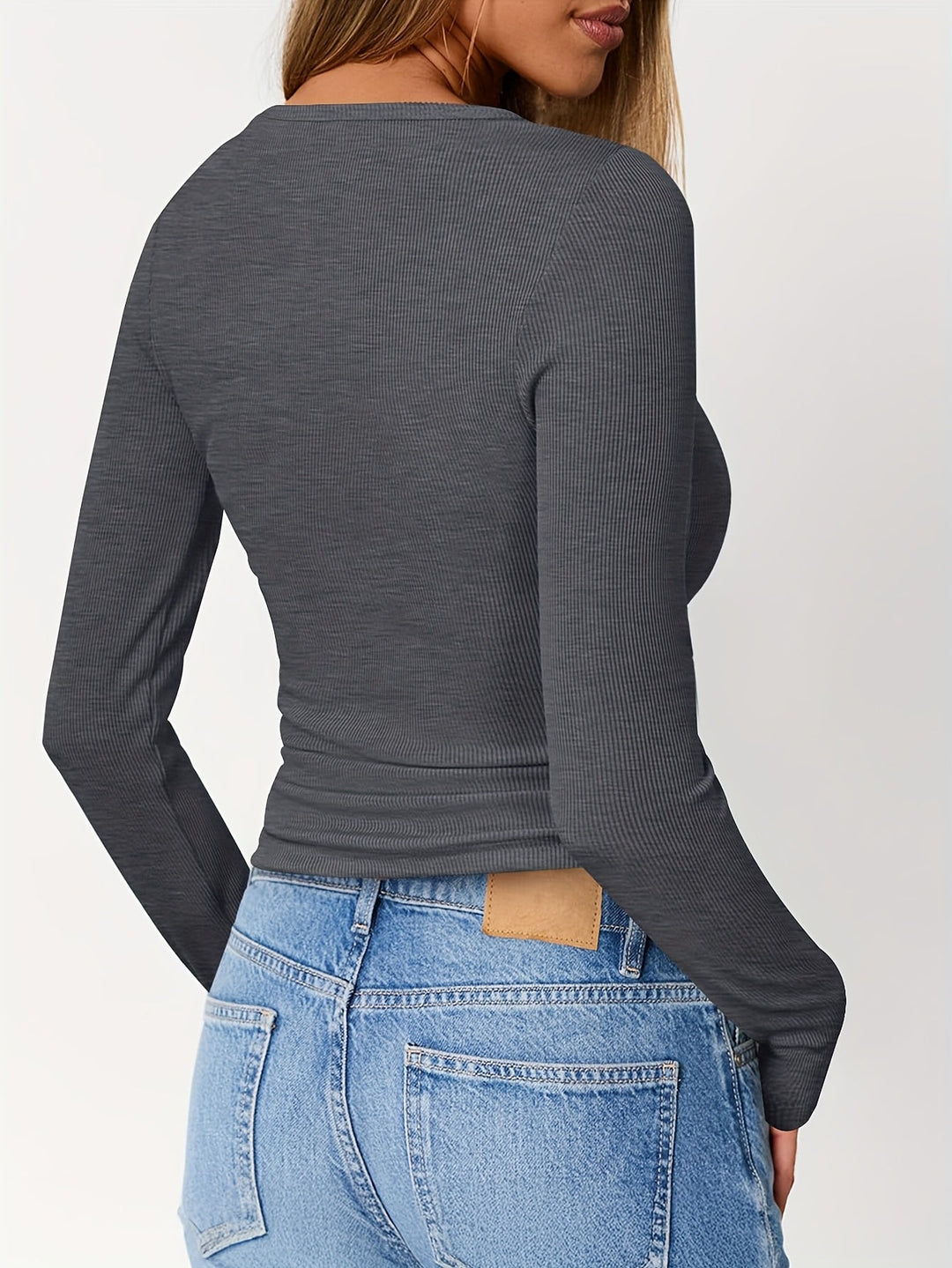 Dopasowany guzik Henley top