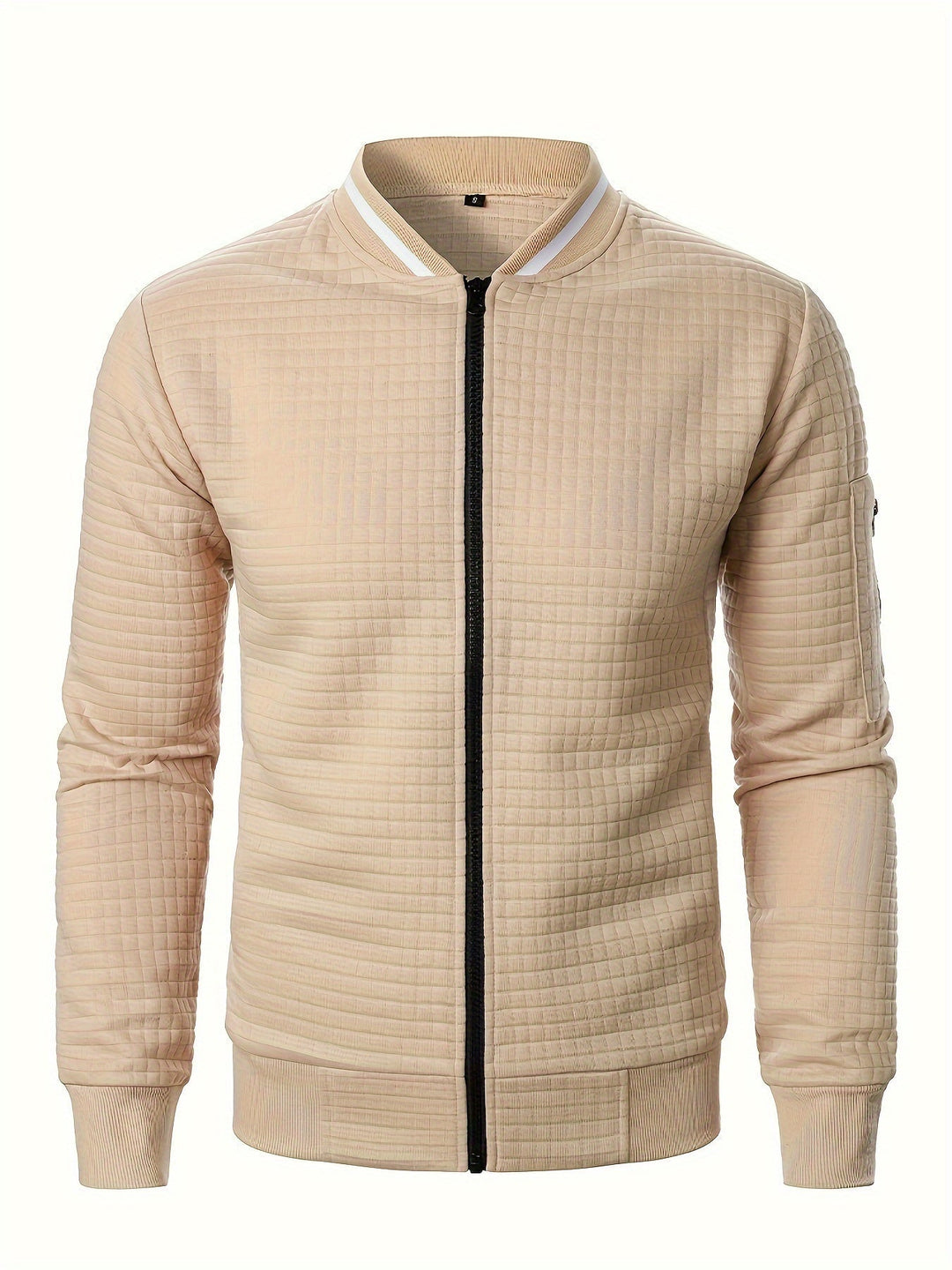 Fakturowany Zip-Up Bomber kurtka