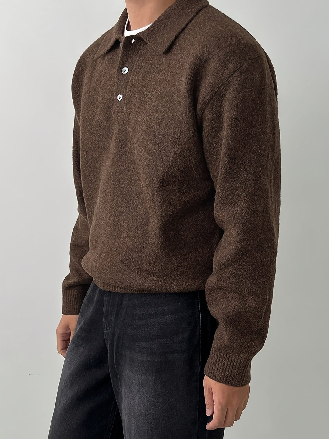 Elegancki polo kołnierz sweter
