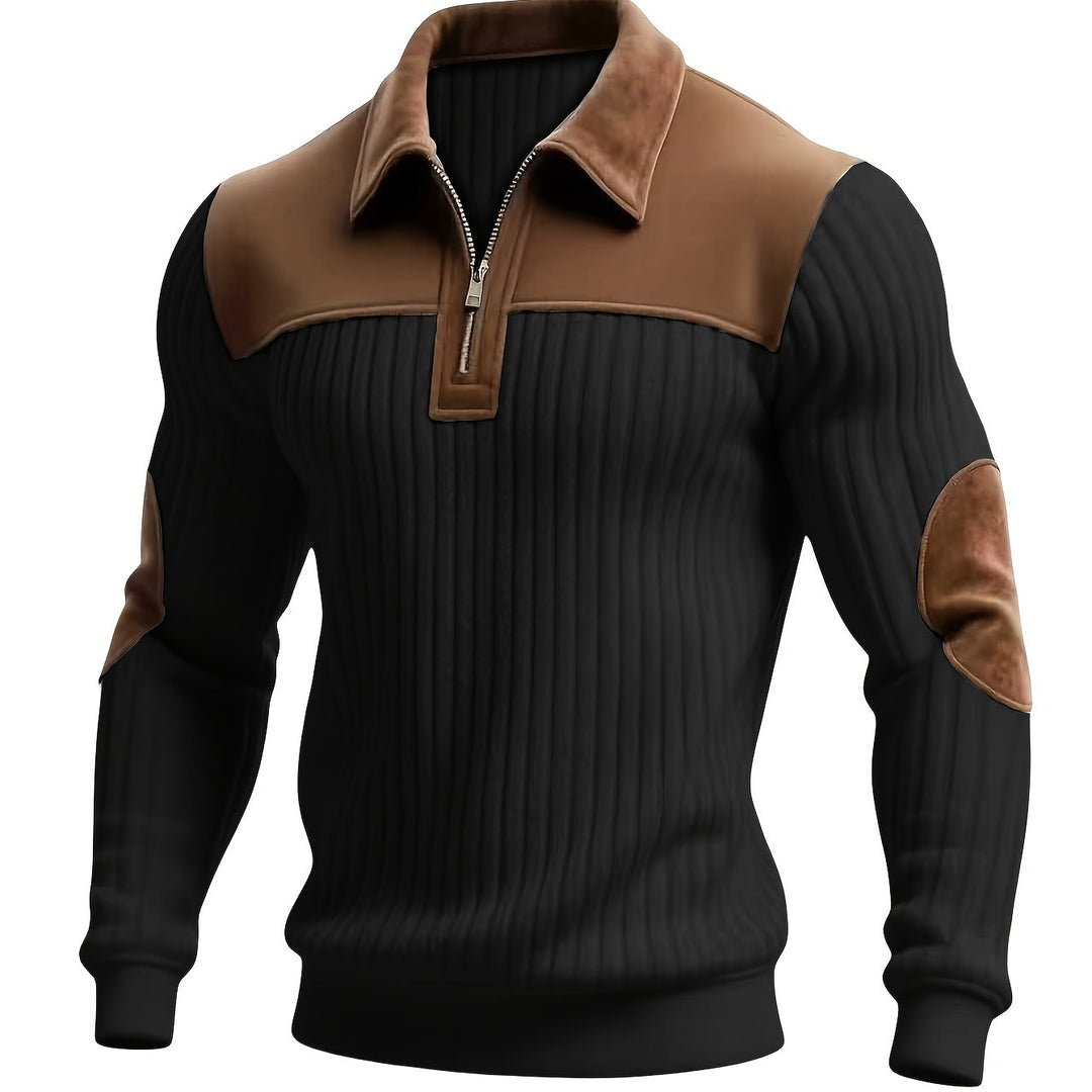 Two-Tone zamek 1/4 sweter