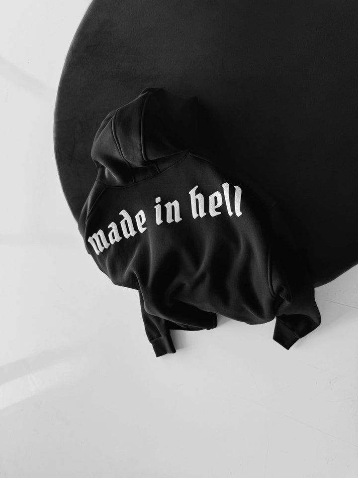 Oversize Made in Hell Hoodie - Czarny