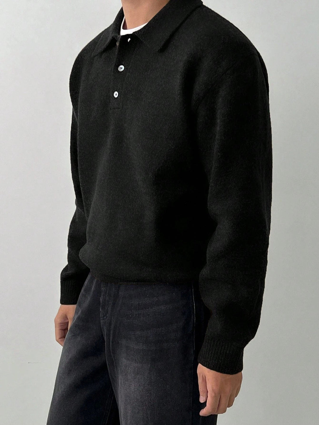 Elegancki polo kołnierz sweter