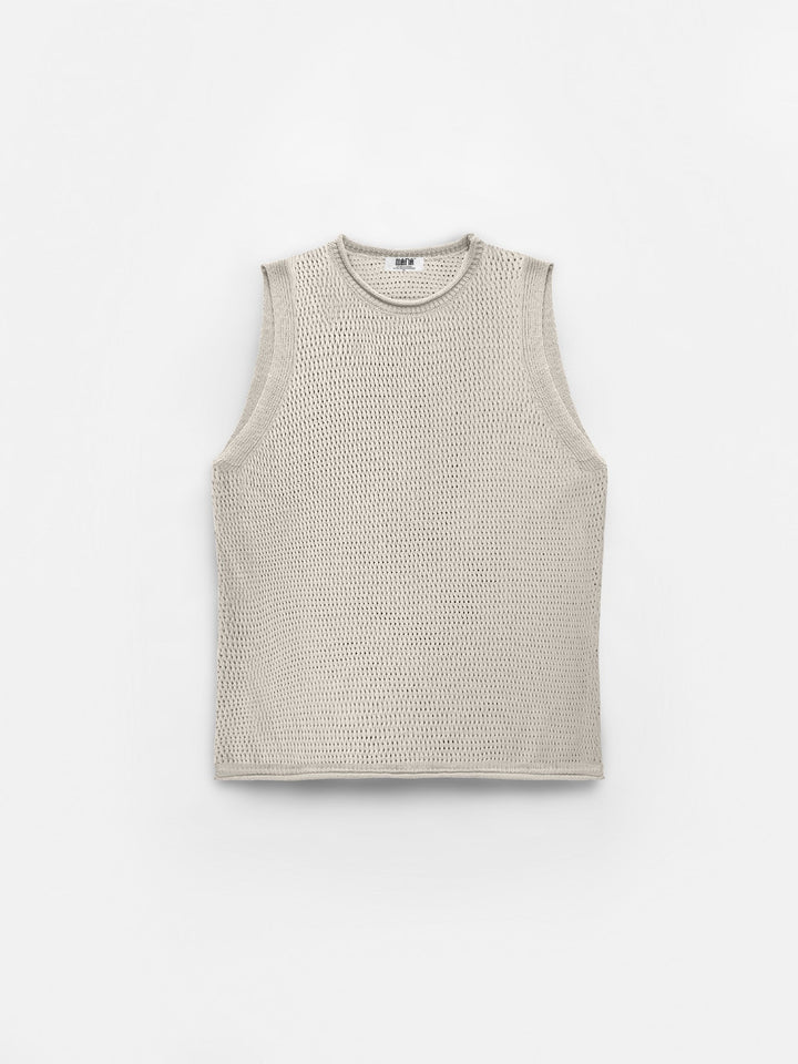 Oversize Teksturowany Top - Beżowy