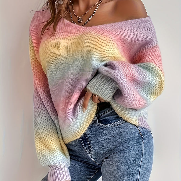 Swobodny Off-Shoulder dzianina sweter