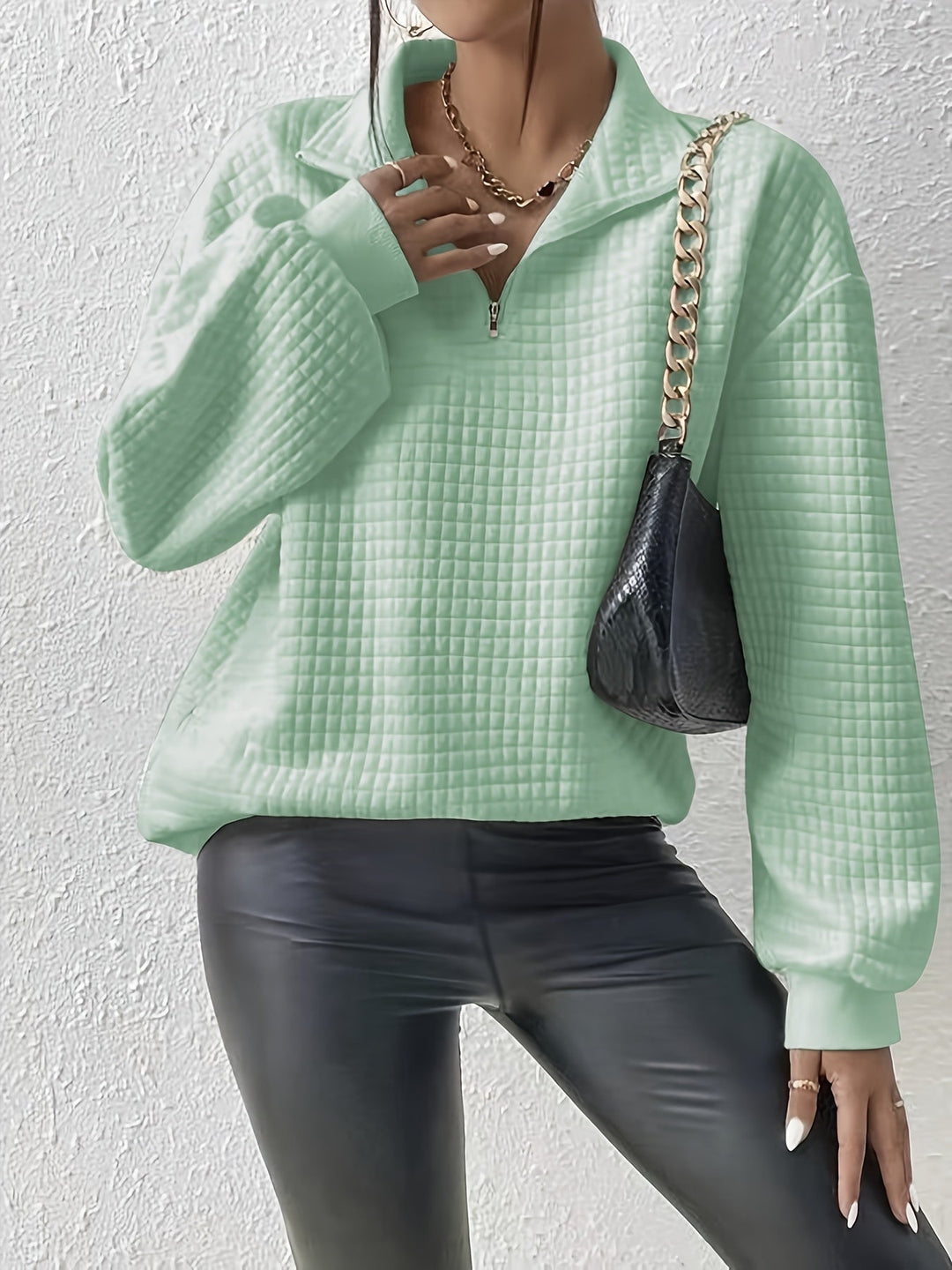Swobodny zamek 1/4 sweter