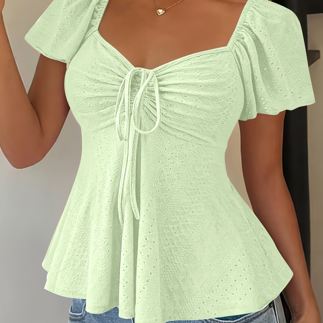 Flutter-Sleeve peplum top