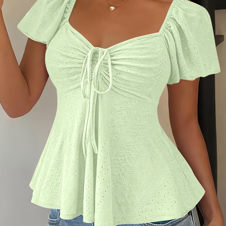 Flutter-Sleeve peplum top