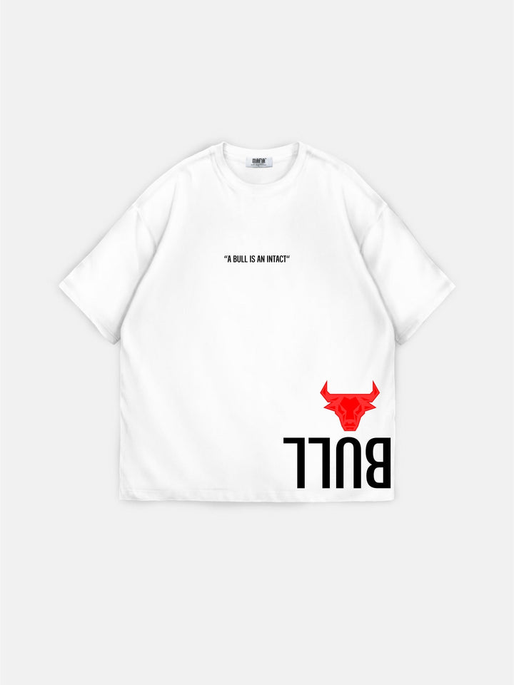T-shirt Oversize Bull - Biały i Czerwony