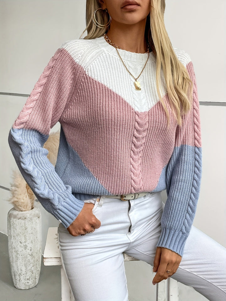 Colorblock dzianina sweter