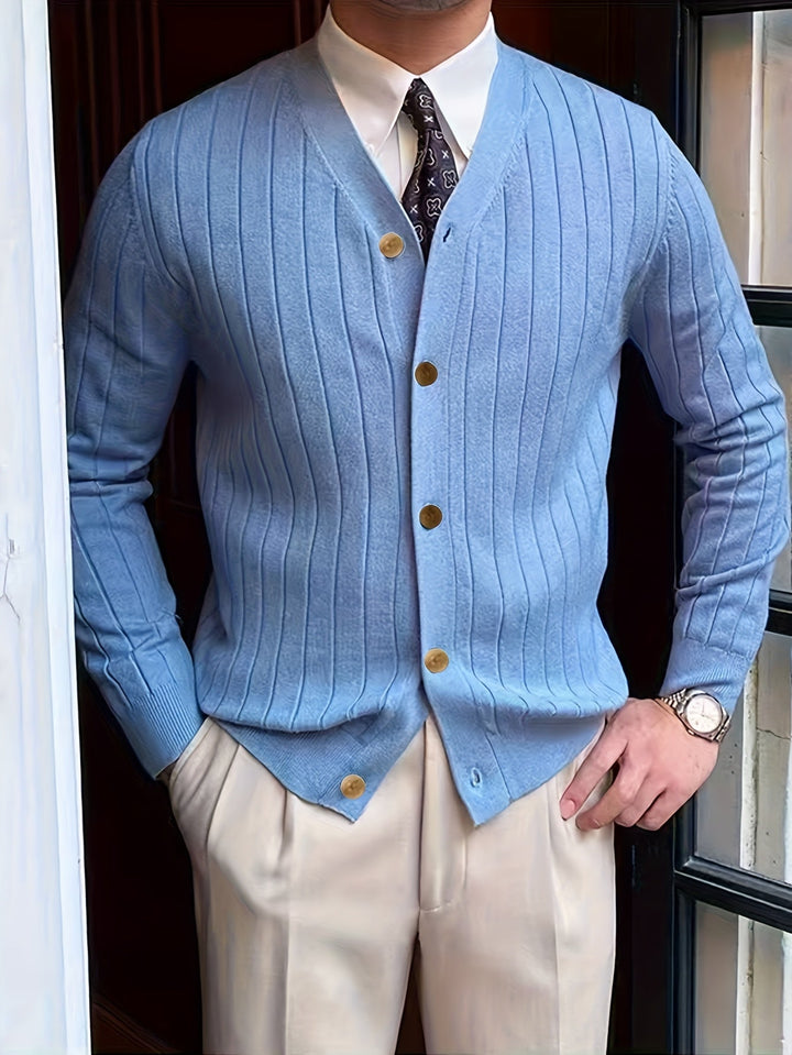Prążkowany Button-Up kardigan