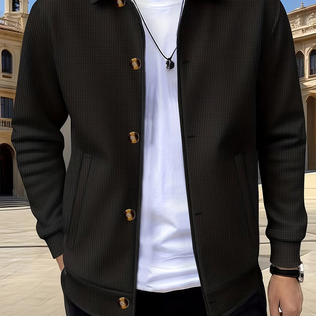 Fakturowany Button-Up kurtka
