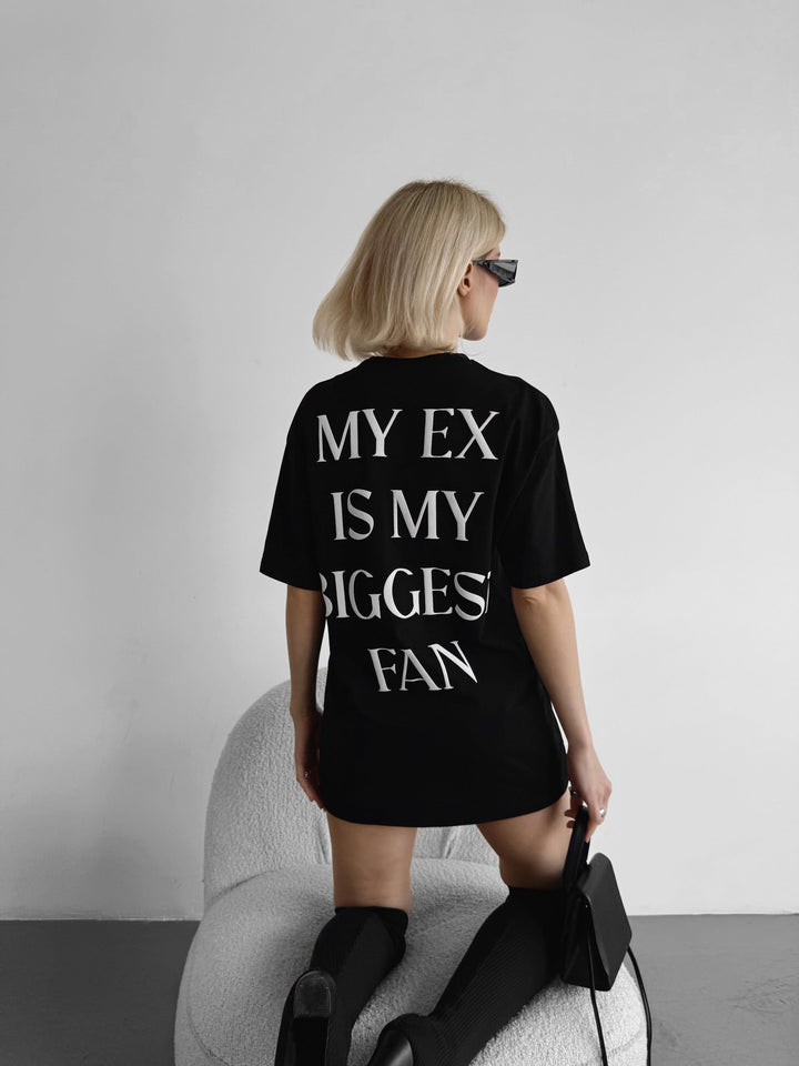 Oversize "EX" T-Shirt - Czarny