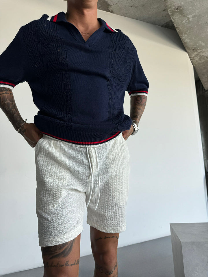 Koszulka Polo Slim Fit z detalami - Indygo