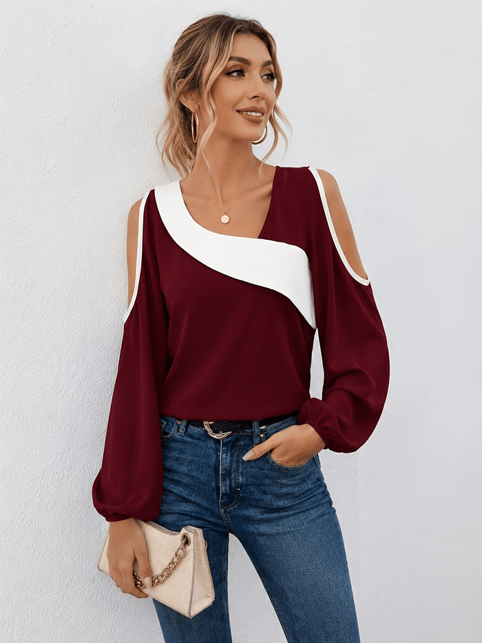 Cold-Shoulder blok kolorystyczny top