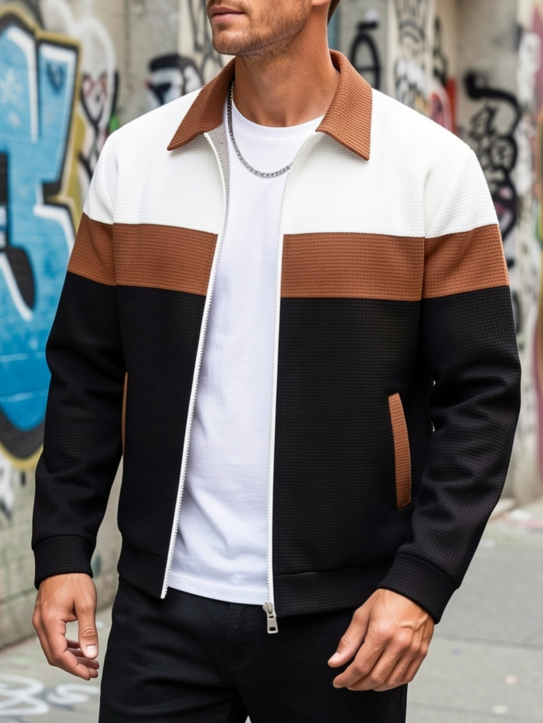Blok kolorów Zip-Up kurtka