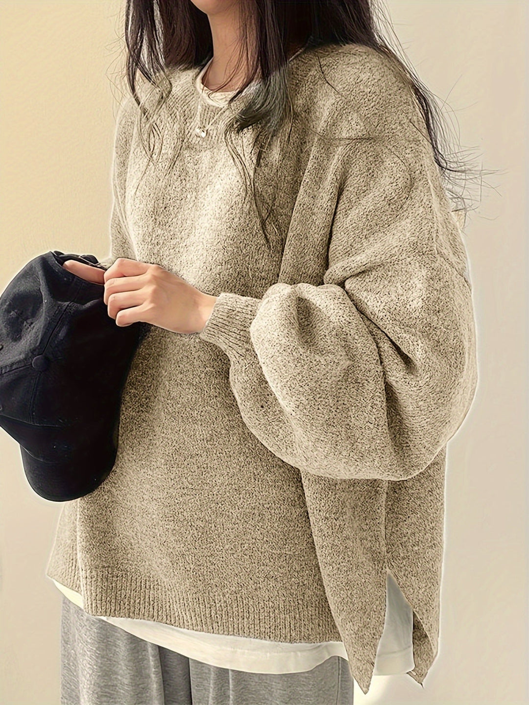 Swobodny Drop-Shoulder sweter