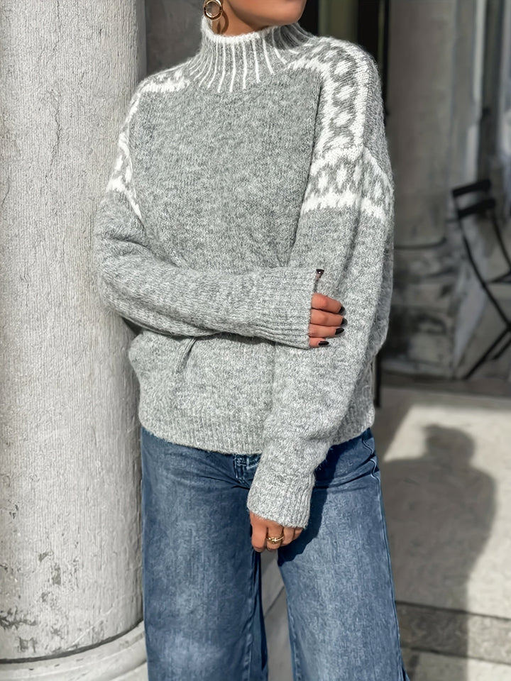 Contrast-Trim półgolf sweter