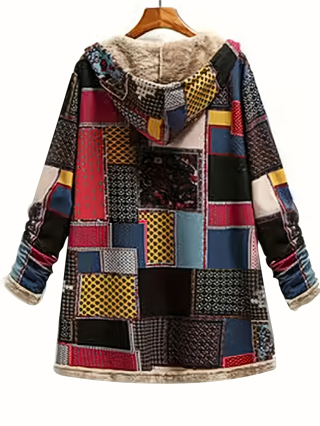 Patchwork z kapturem kurtka