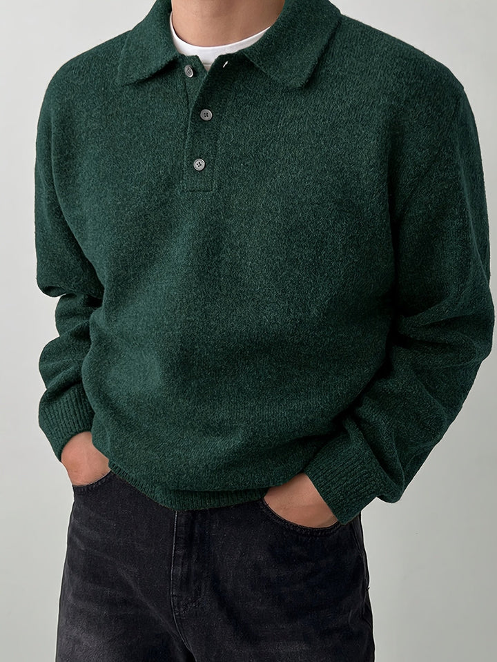 Elegancki polo kołnierz sweter