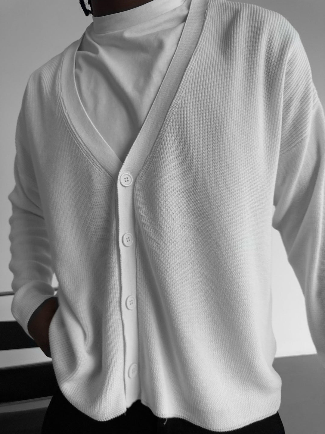 Oversize Crop Kardigan - Ecru