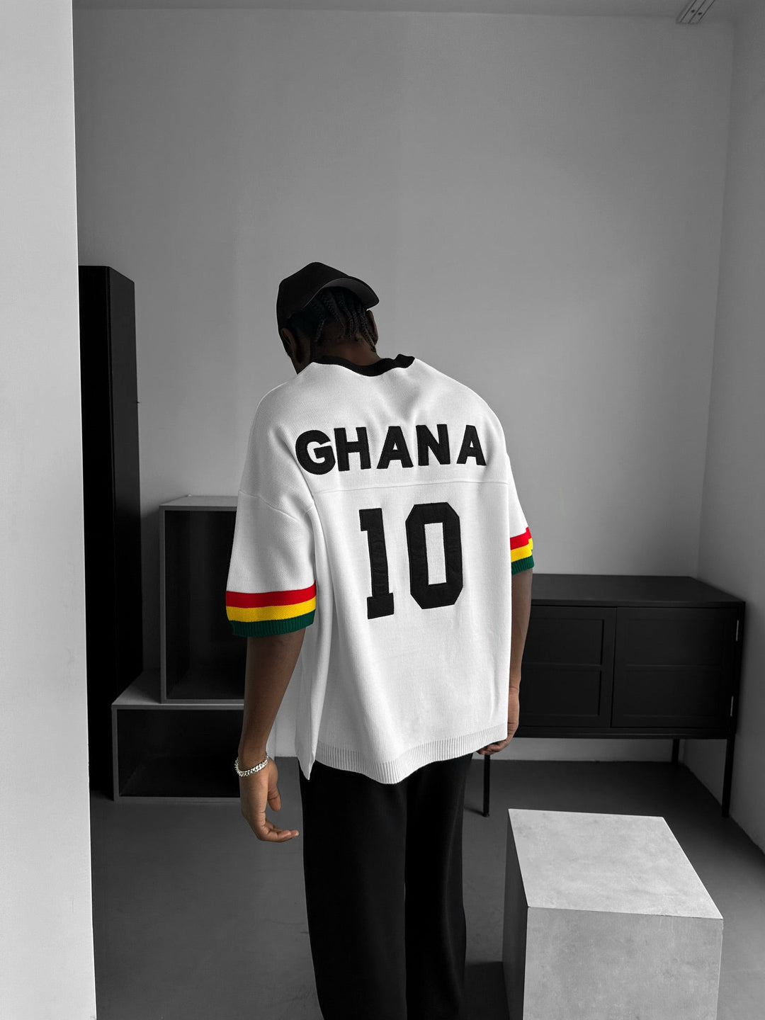 Oversize Ghana Knit T-shirt - Biały
