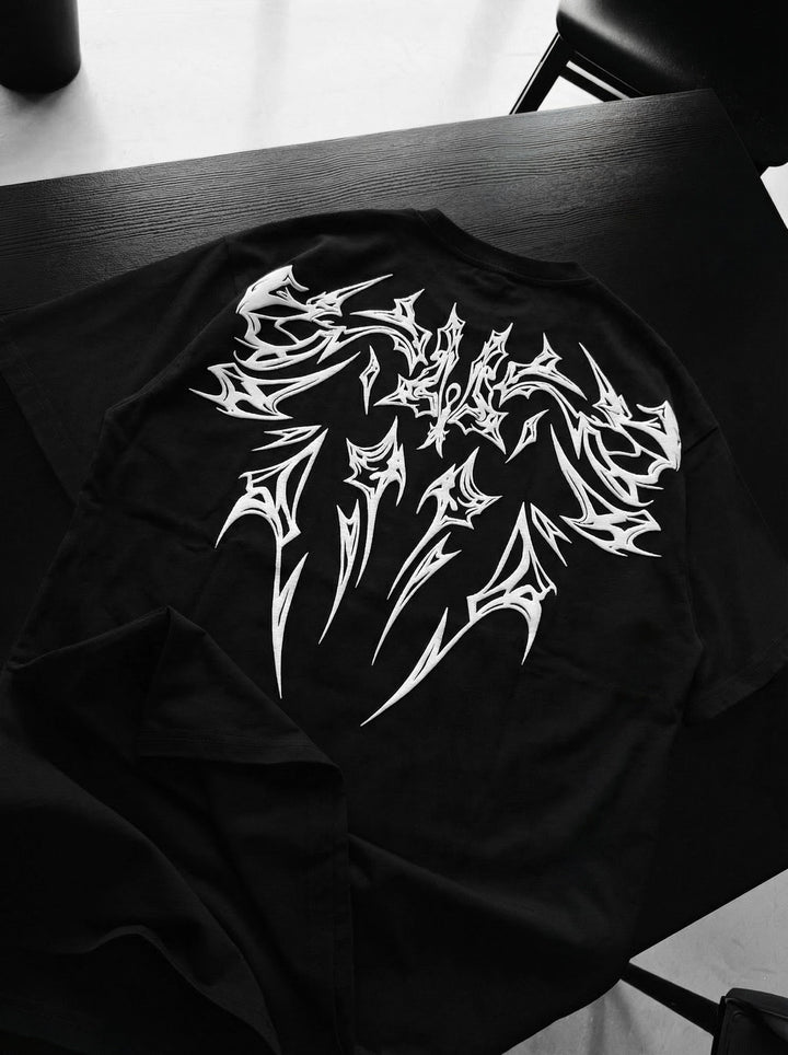 Oversize Mafia Tribal T-shirt - Czarny