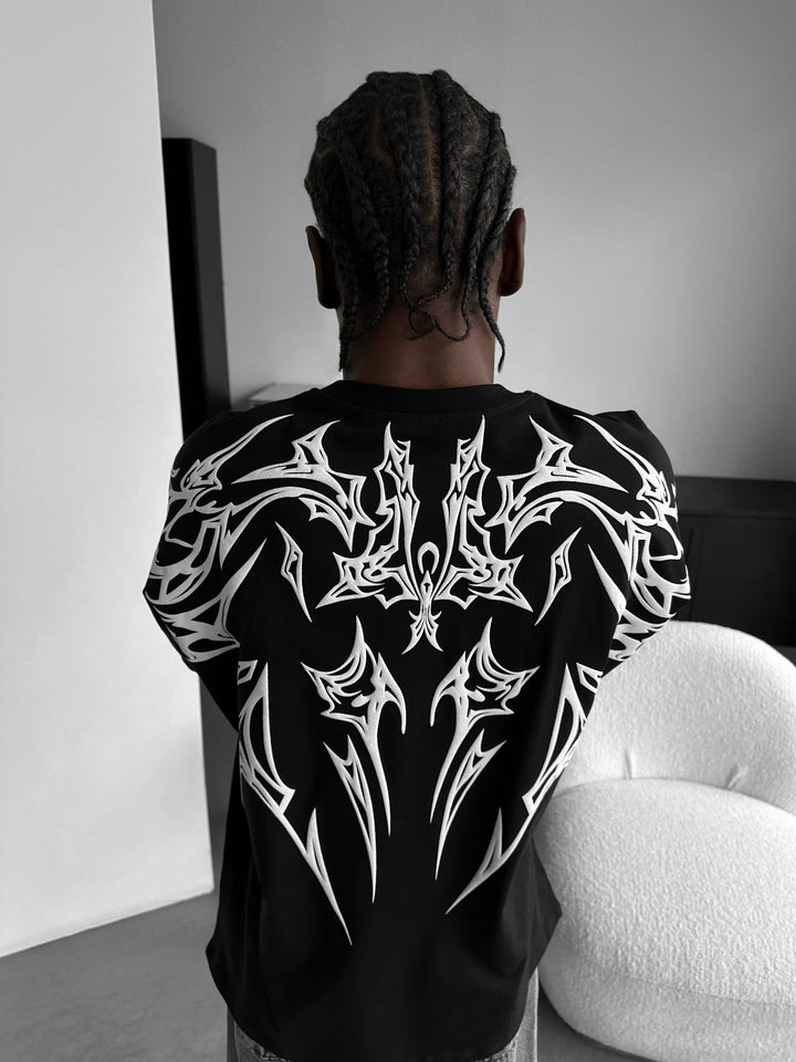 Oversize Mafia Tribal T-shirt - Czarny