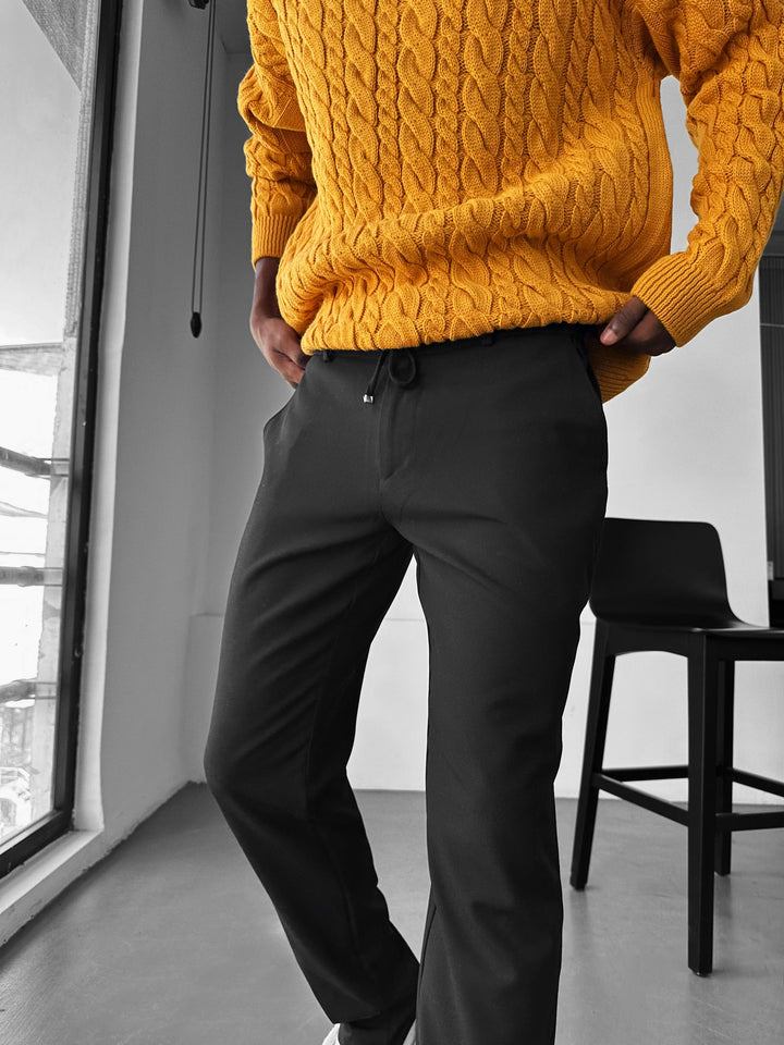Nowoczesne Casual Spodnie - Czarny