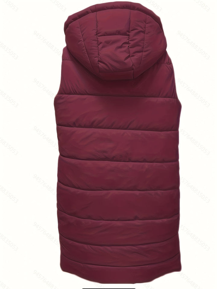 Wydłużony z kapturem Padded kamizelka
