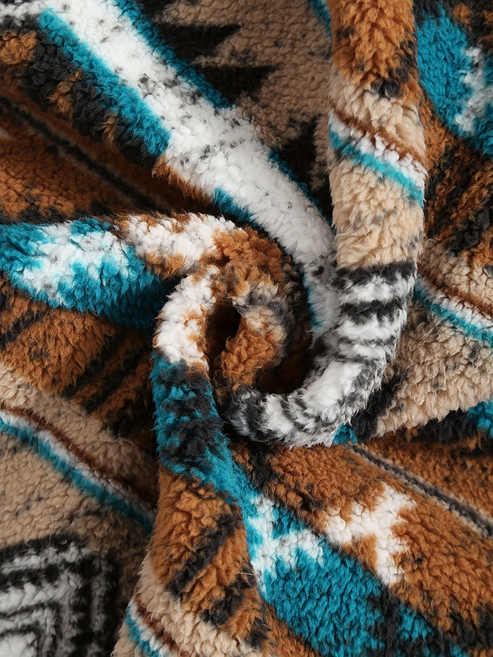 Wzorzysty zamek 1/4 sweter