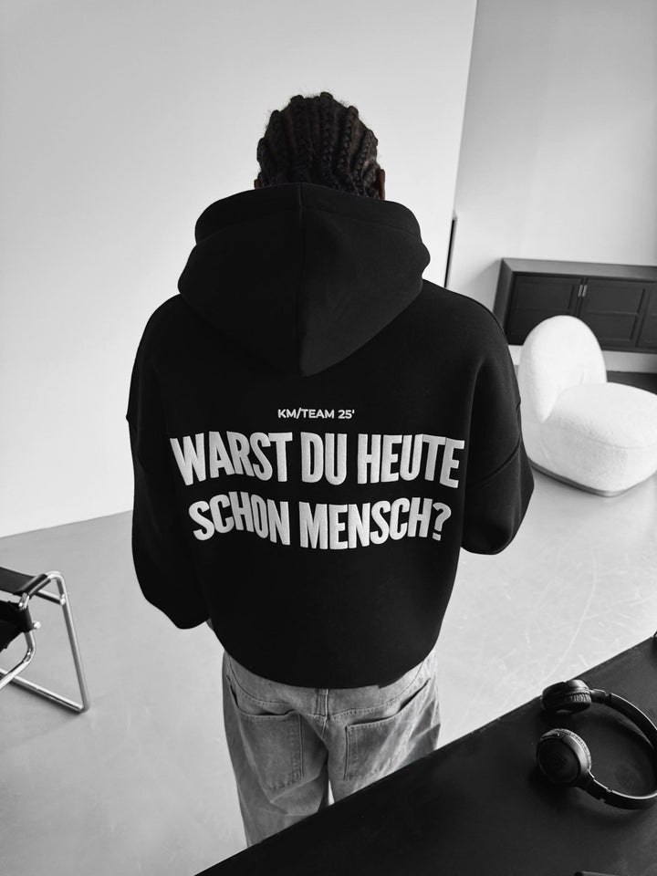 Oversize Mensch Hoodie - Czarny