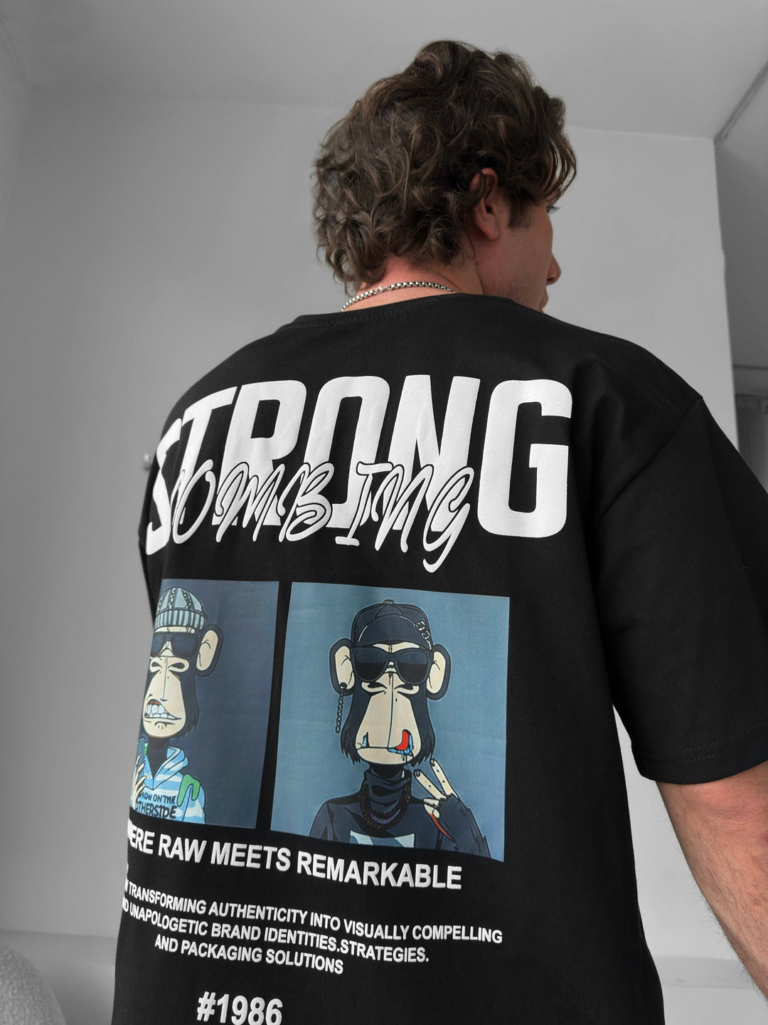 T-shirt Oversize Strong Combing - Czarny