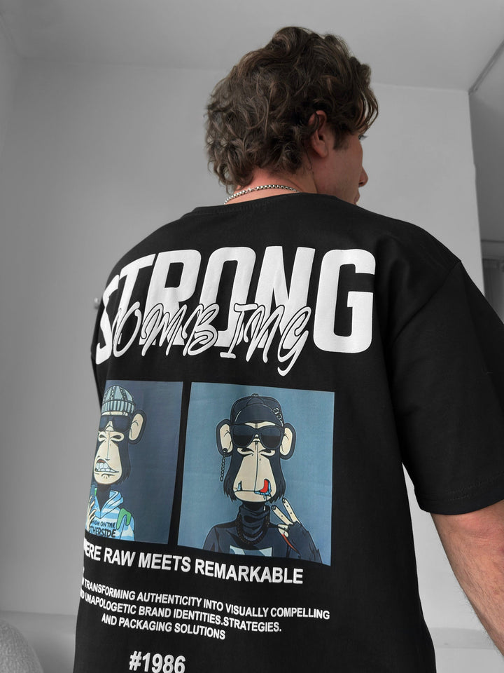 T-shirt Oversize Strong Combing - Czarny