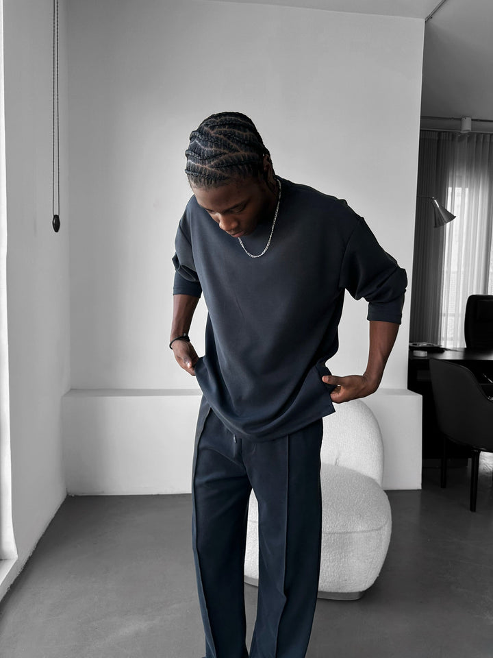 Oversize Modal Sweatshirt - Czarny
