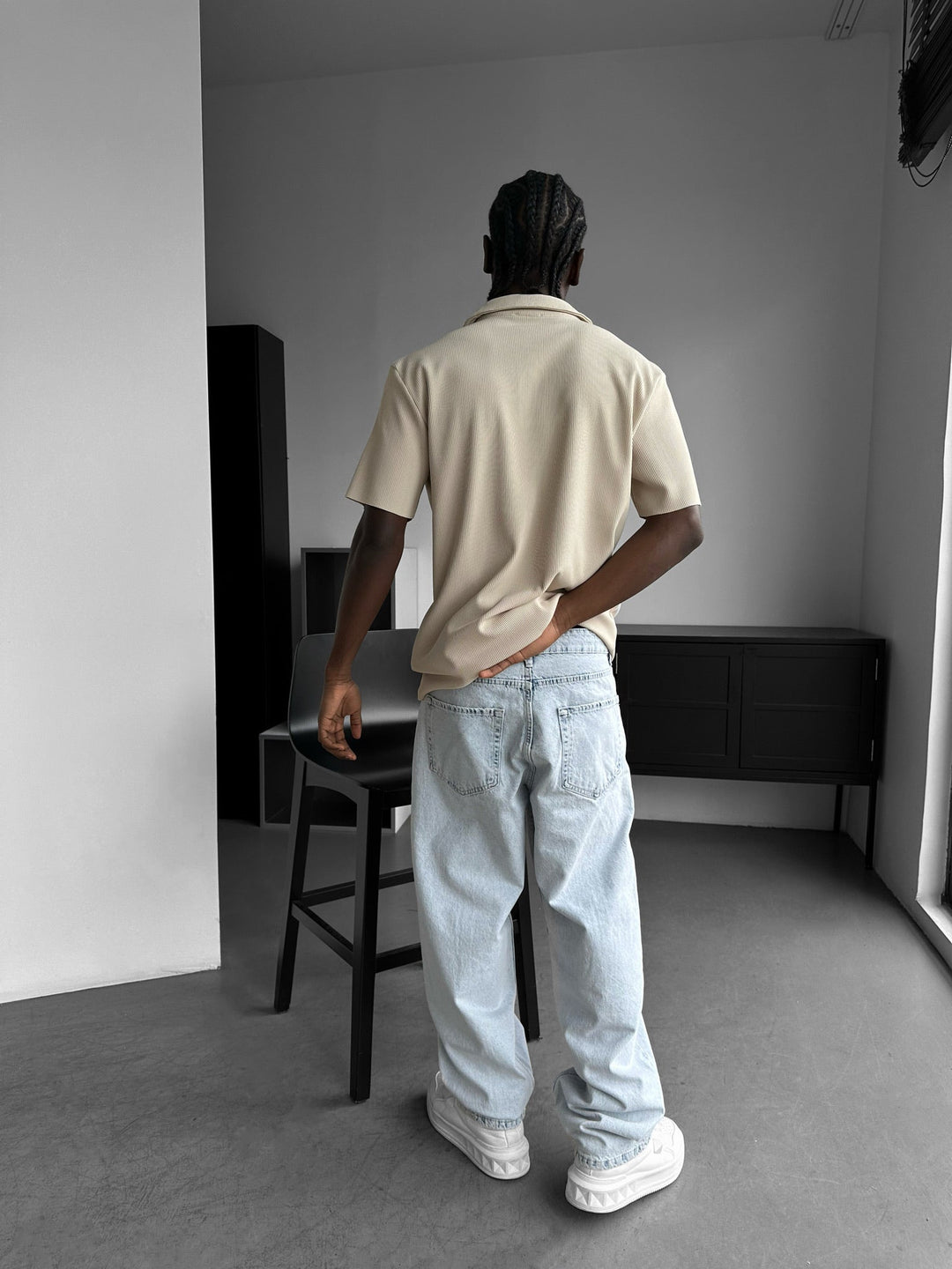 Baggy Jeans Front Line - Lodowy Niebieski