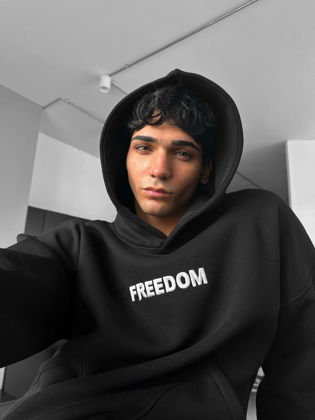 Hoodie Oversize Stitches - Czarny