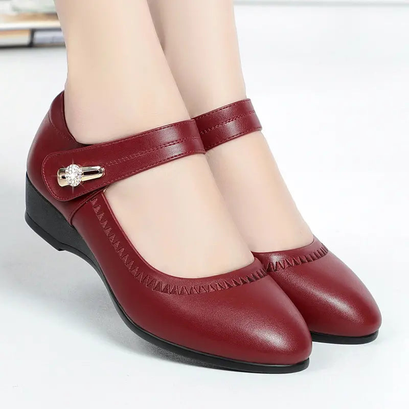 Elegancki średni-obcas komfort buty