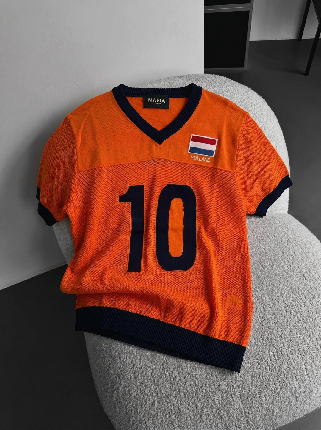 Oversize Holland Knit T-shirt - Pomarańczowy