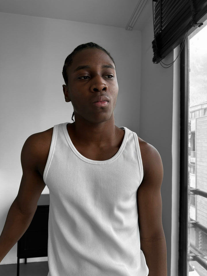 Slim Fit Basic Tanktop - Ecru